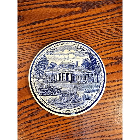 Vintage Staffordshire Pottery Trivet Depicting Monticello - Picture 1 of 5